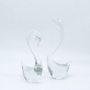 Vintage‎ Art Glass Long Neck Swans MB (L07)